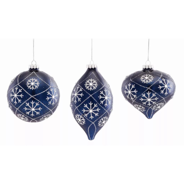 Melrose International 80898DS - Ornament (Set of 6) 4.5H, 4.75H, 6H Glass