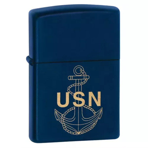 Fox Outdoor Products 86-2182 - Zippo Navy Anchor Crest - Navy Matte