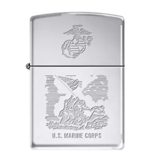 Fox Outdoor Products 86-232 - Zippo Marines Brush Chrome