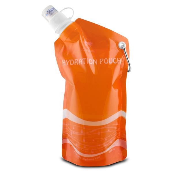 Ecohighway EHM8009-600-ORG - Eco-Highway Hydration Pouch: Collapsible, Reusable 20oz Wate