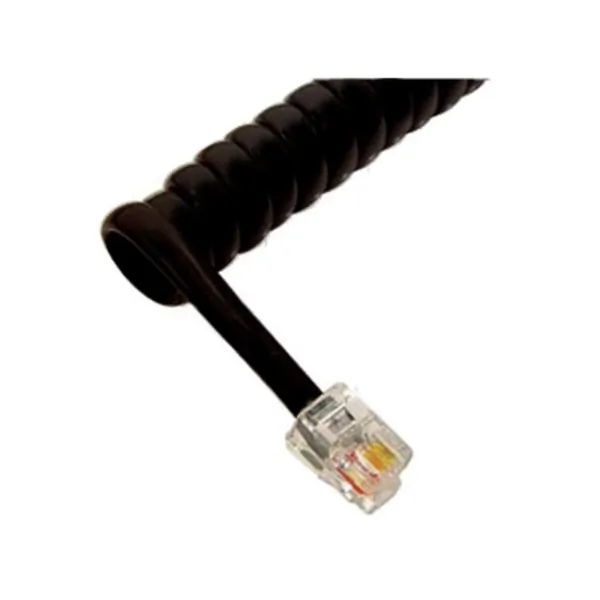 Cablesys ICC-ICHC406FFB — Telephone Handset Cord with Flat Black Cable with 1.5 Inch Lead 6 Ft