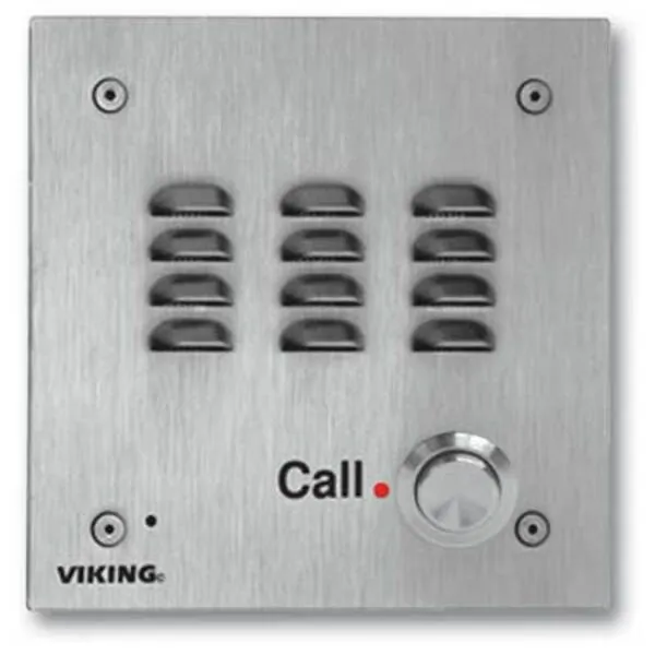 Viking Electronics VK-E-30-IP — VoIP Stainless Steel Handsfree Speaker Phone  Vandal Resistant 14 Gauge Louvered Stainless Steel  Flush Mount with Included Rough-In Box or Surface Mount with an Optional VE-5x5