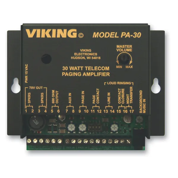 Viking Electronics VK-PA-30 — Viking Electronics VK-PA-30 Viking 30 Watt Telecom Paging Amp