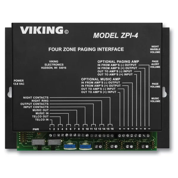 Viking Electronics VK-ZPI-4 — Viking Electronics VK-ZPI-4 Viking Multi-zone Paging Interface
