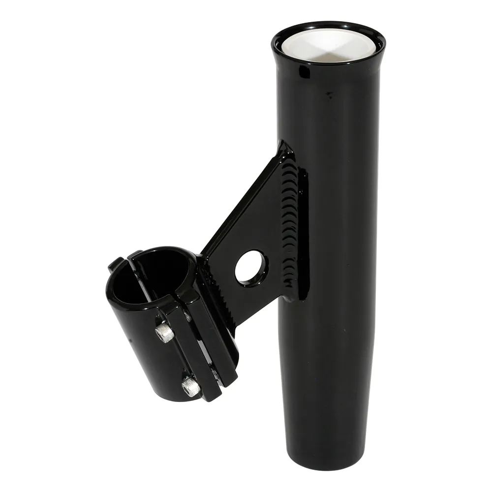 Lees Tackle RA5001BK — Lee's Vertical Mount Clamp-On Rod Holder - Black Aluminum