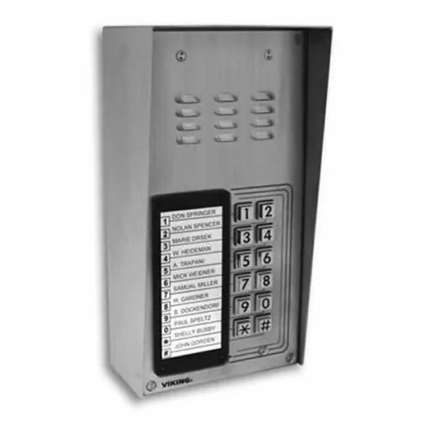 Viking Electronics VK-K-1200-EWP — 12 Button Apartment Entry Phone with Built-In Door Strike Relay Flush Mount or Surface Mount with an Optional VE-5x10 with Enhanced Weather Protection (EWP)