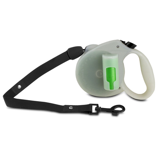 Ec Solutions GL-1967 - PAW Bio Retractable Leash with Green Pick-up Bags, Glow in t