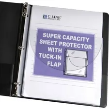 C-LINE CLI 61027 — C-Line Super Capacity Super Heavyweight Vinyl Sheet Protectors with Tuck-In Flap - Clear, Top Loading, 11 x 8-1/2, 10/PK, 61027