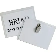 C-LINE CLI 95596 — C-Line Clip Style Name Badge Holder Kit - Sealed Holders with Inserts, 4 x 3, 96/BX, 95596
