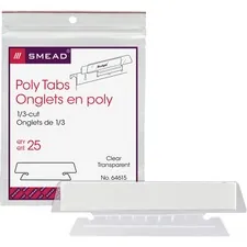 SMEAD MANUFACTURING CO. SMD 64615 — Smead Hanging Folder Tabs - Clear Poly Tab(s) - 25 / Pack
