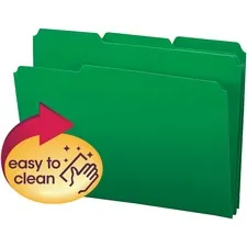 SMEAD MANUFACTURING CO. 10502 — Smead InnDura 1/3 Tab Cut Letter Top Tab File Folder - 8 1/2 x 11 - 3/4 Expansion - Top Tab Location - Assorted Position Tab Position - Poly - Green - 24 / Box