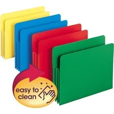 SMEAD MANUFACTURING CO. SMD 73500 — Smead InnDura Straight Tab Cut Letter File Pocket - 8 1/2 x 11 - 3 1/2 Expansion - Poly - Blue, Green, Red, Yellow - 4 / Pack