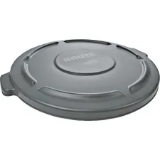 Rubbermaid RCP 261960GY — Rubbermaid Commercial Brute 20-gallon Container Lid - Round - High-density Polyethylene (HDPE) - 1 Each - Gray