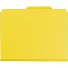 SMEAD MANUFACTURING CO. SMD 14098 — Smead SafeSHIELD Fasteners 3-Div Classification Folders - Letter - 8 1/2 x 11 Sheet Size - 3 Expansion - 2 Fastener(s) - 2 Fastener Capacity for Folder - 2/5 Tab Cut - Right of Center Tab Location - 3 Divider(s) - 25 pt. Folder Thickness - Pressboard - Yellow - Recycled - 10 / Box