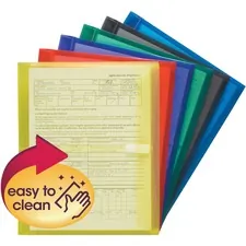 SMEAD MANUFACTURING CO. SMD 89669 — Smead Letter File Pocket - 8 1/2 x 11 - 200 Sheet Capacity - 1 1/4 Expansion - Poly - Blue, Green, Purple, Red, Smoke, Yellow - 6 / Pack