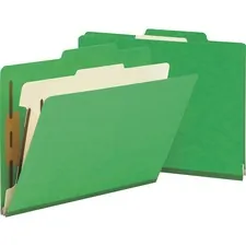 SMEAD MANUFACTURING CO. SMD 13702 — Smead Colored 2/5 Tab Cut Letter Recycled Classification Folder - 8 1/2 x 11 - 2 Expansion - 2 x 2B Fastener(s) - 2 Fastener Capacity for Folder - Top Tab Location - Right of Center Tab Position - 1 Divider(s) - Green - 10% Recycled - 10 / Box