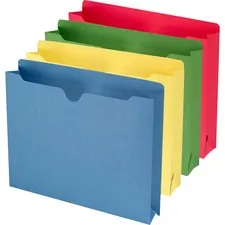 SMEAD MANUFACTURING CO. SMD 75673 — Smead Colored Straight Tab Cut Letter Recycled File Jacket - 8 1/2 x 11 - 2 Expansion - Blue, Green, Red, Yellow - 10% Recycled - 50 / Box