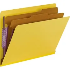 SMEAD MANUFACTURING CO. SMD 26789 — Smead 1/3 Tab Cut Letter Recycled Classification Folder - 8 1/2 x 11 - 2 Expansion - 2 x 2S Fastener(s) - 2 Fastener Capacity for Folder - 2 Divider(s) - Pressboard - Yellow - 100% Recycled - 10 / Box