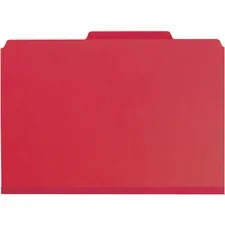 SMEAD MANUFACTURING CO. SMD 19082 — Smead Pocket Divider PressBoard Classification Folders - Legal - 8 1/2 x 14 Sheet Size - 2 Expansion - 2 x Prong K Style Fastener(s) - 2 Fastener Capacity for Folder - 2 Pocket(s) - 2/5 Tab Cut - Right of Center Tab Location - 2 Divider(s) - 25 pt. Folder Thickness - Bright Red - Recycled - 10 / Box