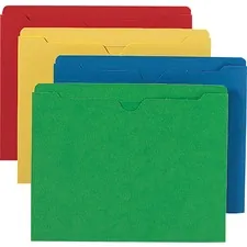 SMEAD MANUFACTURING CO. SMD 75613 — Smead Colored Straight Tab Cut Letter Recycled File Jacket - 8 1/2 x 11 - 50 Sheet Capacity - Blue, Green, Red, Yellow - 10% Recycled - 100 / Box