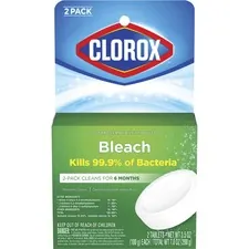 CLOROX CLO 30024 — Clorox Ultra Clean Toilet Tablets Bleach - Tablet - 3.50 oz (0.22 lb) - 2 / Packet - 1 Each - White