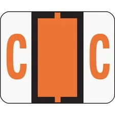 SMEAD MANUFACTURING CO. SMD 67073 — Smead BCCR Bar-Style Color-Coded Labels - Alphabet - 1 1/4 x 1 Length - Dark Orange - 500 / Roll - 500 / Roll