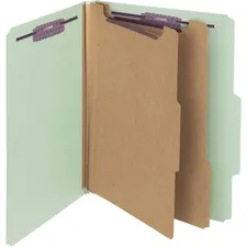 SMEAD MANUFACTURING CO. SMD 14076 — Smead Plain 2/5 Tab 2-divider Classification Folders - Letter - 8 1/2 x 11 Sheet Size - 2 Expansion - 2 Fastener Capacity for Folder - 2/5 Tab Cut - Right of Center Tab Location - 2 Divider(s) - 25 pt. Folder Thickness - Pressboard - Gray, Green - Recycled - 10 / Box