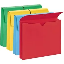 SMEAD MANUFACTURING CO. SMD 77251 — Smead Recycled File Wallet - 11 3/4 x 9 1/2 - 2 Expansion - Redrope - Blue, Green, Red, Yellow - 10% Recycled - 50 / Box