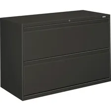 HON COMPANY HON 892LS — HON Brigade 800 Series 2-Drawer Lateral - 42 x 18 x 28 - 2 x Drawer(s) for File - A4, Legal, Letter - Lateral - Interlocking, Durable, Leveling Glide, Recessed Handle, Ball-bearing Suspension - Charcoal - Baked Enamel - Steel - Recycled