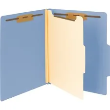 SMEAD MANUFACTURING CO. SMD 13701 — Smead Colored 2/5 Tab Cut Letter Recycled Classification Folder - 8 1/2 x 11 - 2 Expansion - 2 x 2B Fastener(s) - 2 Fastener Capacity for Folder - Top Tab Location - Right of Center Tab Position - 1 Divider(s) - Blue - 10% Recycled - 10 / Box
