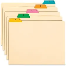 SMEAD MANUFACTURING CO. SMD 50180 — Smead Filing Guides with Alphabetic Indexing - 25 Printed Assorted Tab(s) - Character - A-Z - 25 Tab(s)/Set - Letter - Yellow Manila, Green, Pink, Salmon, Blue Tab(s) - 25 / Set