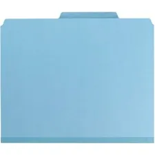 SMEAD MANUFACTURING CO. SMD 14030 — Smead SafeSHIELD Fasteners 2 Divider Classification Folders - Letter - 8 1/2 x 11 Sheet Size - 2 Expansion - 2 Fastener(s) - 2 Fastener Capacity for Folder - 2/5 Tab Cut - Right of Center Tab Location - 2 Divider(s) - 25 pt. Folder Thickness - Pressboard - Blue - Recycled - 10 / Box