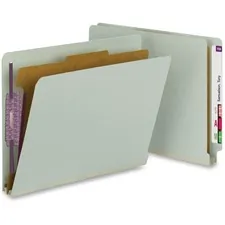 SMEAD MANUFACTURING CO. SMD 26800 — Smead Letter Recycled Classification Folder - 8 1/2 x 11 - 2 Expansion - 2 x 2S Fastener(s) - 2 Fastener Capacity for Folder - End Tab Location - 1 Divider(s) - Pressboard - Gray, Green - 60% Recycled