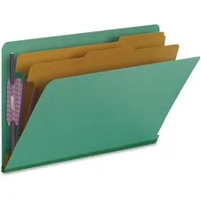 SMEAD MANUFACTURING CO. SMD 29785 — Smead 1/3 Tab Cut Legal Recycled Classification Folder - 8 1/2 x 14 - 2 Expansion - 2 x 2S Fastener(s) - 2 Fastener Capacity for Folder - End Tab Location - 2 Divider(s) - Pressboard - Green - 50% Recycled - 10 / Box