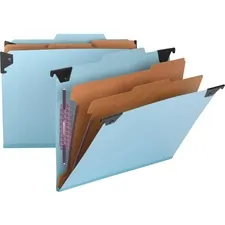 SMEAD MANUFACTURING CO. SMD 65115 — Smead 2/5 Tab Cut Letter Recycled Hanging Folder - 8 1/2 x 11 - 2 Expansion - 2 x 2S Fastener(s) - 1 Fastener Capacity for Folder - Top Tab Location - Right of Center Tab Position - 2 Divider(s) - Pressboard - Blue - 50% Recycled - 1 Each