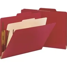 SMEAD MANUFACTURING CO. SMD 13703 — Smead Colored 2/5 Tab Cut Letter Recycled Classification Folder - 8 1/2 x 11 - 2 Expansion - 2 x 2B Fastener(s) - 2 Fastener Capacity for Folder - Top Tab Location - Right of Center Tab Position - 1 Divider(s) - Red - 10% Recycled - 10 / Box
