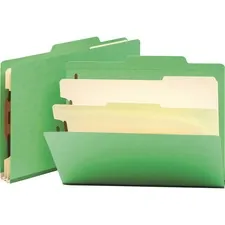 SMEAD MANUFACTURING CO. SMD 14002 — Smead Colored 2/5 Tab Cut Letter Recycled Classification Folder - 8 1/2 x 11 - 2 Expansion - 2 x 2B Fastener(s) - Folder - Top Tab Location - Right of Center Tab Position - 2 Divider(s) - Green - 10% Recycled - 10 / Box