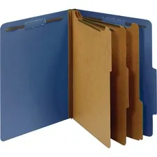 TOPS BUSINESS FORMS PFX 24096 — Pendaflex 2/5 Tab Cut Letter Recycled Classification Folder - 8 1/2 x 11 - 3 1/2 Expansion - 5 Fastener(s) - 2 Fastener Capacity for Folder, 1 Fastener Capacity for Divider - Top Tab Location - Right of Center Tab Position - 3 Divider(s) - Pressboard - Dark Blue - 60% Recycled - 10 / Box