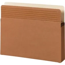 SMEAD MANUFACTURING CO. SMD 73208 — Smead Easy Grip Straight Tab Cut Letter Recycled File Pocket - 8 1/2 x 11 - 3 1/2 Expansion - Redrope - Redrope - 30% Recycled - 25 / Box