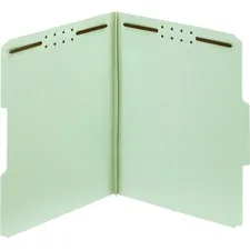 TOPS BUSINESS FORMS PFX 24934R — Pendaflex 1/3 Tab Cut Letter Recycled Fastener Folder - 8 1/2 x 11 - 2 Expansion - 2 Fastener(s) - 2 Fastener Capacity - Top Tab Location - Assorted Position Tab Position - Pressboard - Light Green - 100% Recycled - 25 / Box