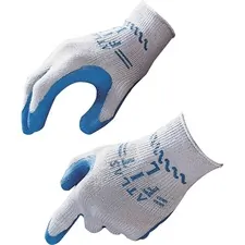 SHOWA BSM 30008 — Showa Atlas Fit General Purpose Gloves - Medium Size - Rubber, Cotton Liner, Polyester Liner - Gray - Lightweight, Elastic Wrist - 2 / Pair