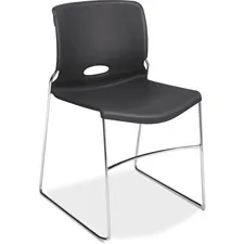 HON COMPANY HON 4041LA — HON Olson Stacking Chair, 4-Pack - Lava Plastic Seat - Steel Frame - Sled Base - Charcoal - 4 / Carton