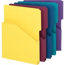 SMEAD MANUFACTURING CO. SMD 75445 — Smead 2/5 Tab Cut Letter Recycled File Pocket - 8 1/2 x 11 - 1 Expansion - Assorted - 10% Recycled - 5 / Pack