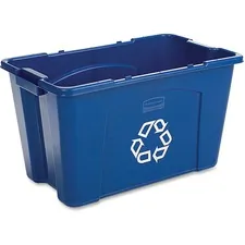 Rubbermaid RCP 571873BE — Rubbermaid Commercial 18-gallon Recycling Box - 18 gal Capacity - Rectangular - 14.8 Height x 26 Width x 16 Depth - Polyethylene, Plastic - Blue - 1 Each