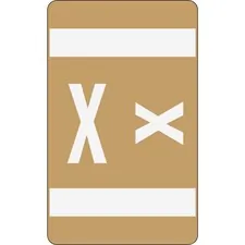 SMEAD MANUFACTURING CO. SMD 67194 — Smead AlphaZ ACCS Color-Coded Labels - X - 1 x 1 5/8 Length - Light Brown - 10 / Sheet - 100 / Pack