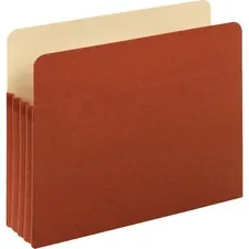 TOPS BUSINESS FORMS PFX 51524E5 — Pendaflex Letter Recycled File Pocket - 8 1/2 x 11 - 800 Sheet Capacity - 3 1/2 Expansion - Redrope - Brown - 10% Recycled - 5 / Pack