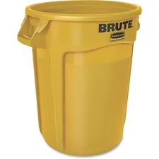 Rubbermaid FG263957YEL — Rubbermaid Commercial Brute Round Container - 32 gal Capacity - Round - Heavy Duty, Handle, Tear Resistant, Damage Resistant, Durable, UV Coated, Fade Resistant, Warp Resistant, Crack Resistant, Crush Resistant - 27.8 Height x 21.9 Width x 21.9 Diameter - Yellow - 1 Each