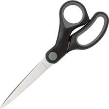 Sparco SPR 25226 — Sparco Straight Rubber Handle Scissors - 8 Overall Length - Straight - Stainless Steel - Black, Gray - 1 Each