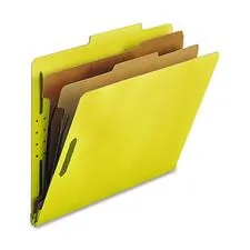 Nature Saver NAT SP17209 — Nature Saver Letter Recycled Classification Folder - 8 1/2 x 11 - 2 Expansion - 2 Fastener Capacity for Folder - Top Tab Location - 2 Divider(s) - Yellow - 100% Recycled - 10 / Box