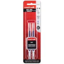 UNIBALL UBC 71207PP — uni-ball 207 Retractable Gel - Refill 2pk - 0.70 mm, Medium Point - Blue Ink - Super Ink - 2 / Pack